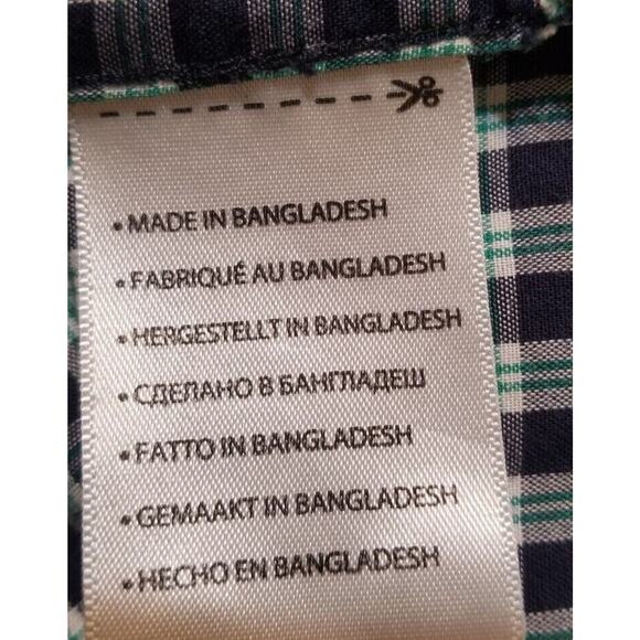 HB Blue/Green Plaid Shirt Men’s Size 3XL Short Sleeve Button-Up - PO - Picture 5 of 7